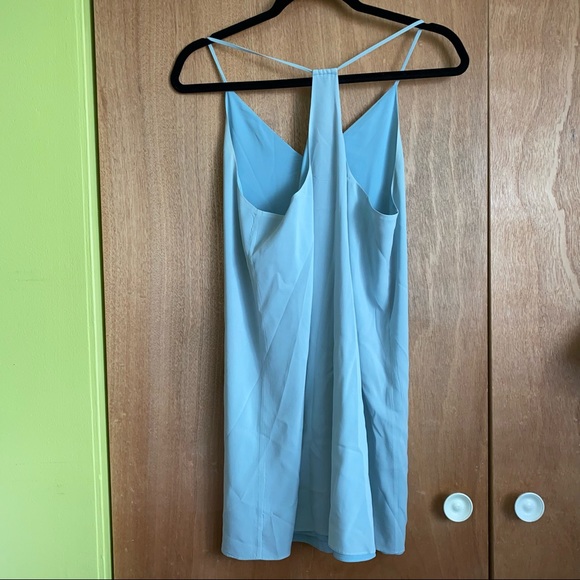 Alice + Olivia Fierra Y Back Tank Dress Small Blue - Picture 3 of 5